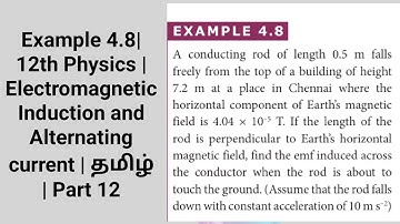 Example 4.8| 12th Physics | Electromagnetic Induction and Alternating current | தமிழ் | Part 12