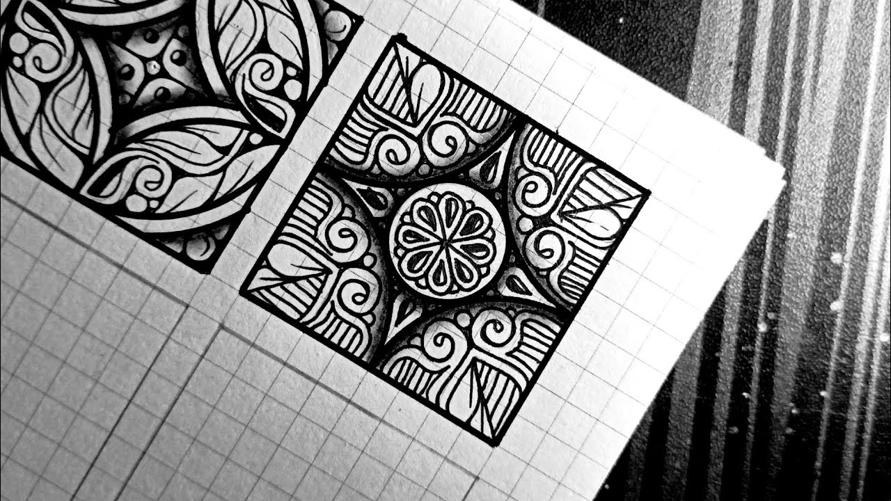 Ssu Draw EASY ZENTANGLE ART for Beginners step by Step | How to draw geometric ...