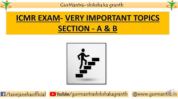 VERY IMPORTANT TOPICS FOR ICMR JRF EXAM 2019