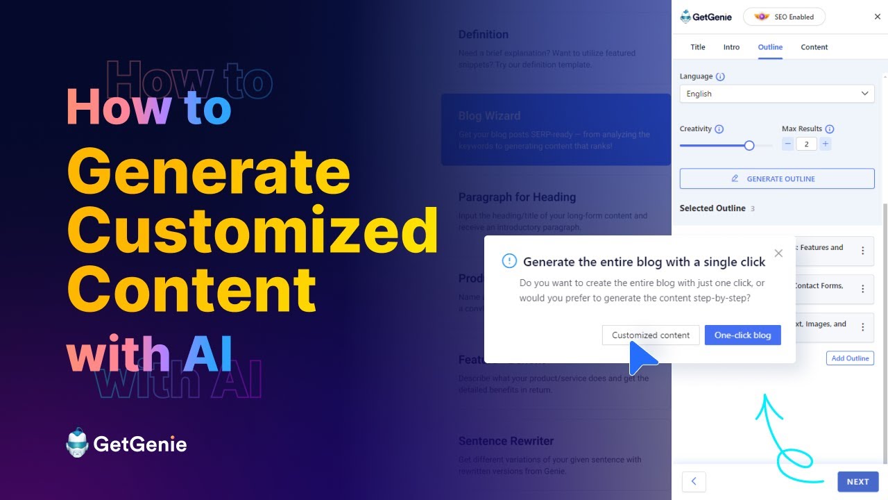 How to Generate Customized Content with AI || GetGenie - YouTube