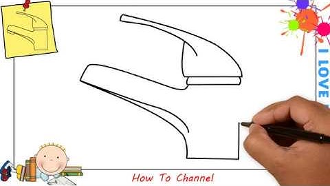 How to draw a tap water EASY step by step for kids, beginners, children 1