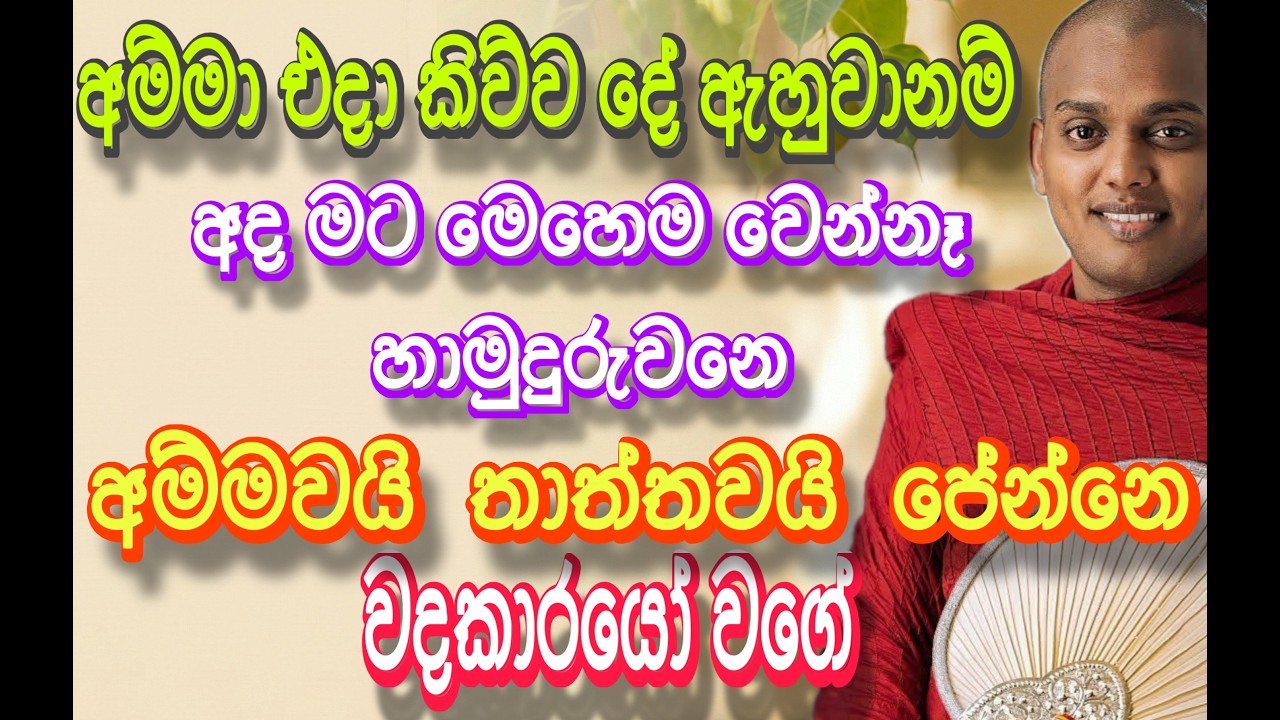 අම්මවයි තාත්තවයි පෙන්නෙ වදකාරයො වගේ | Kathnoruwe Hamuduruwo Bana 2026