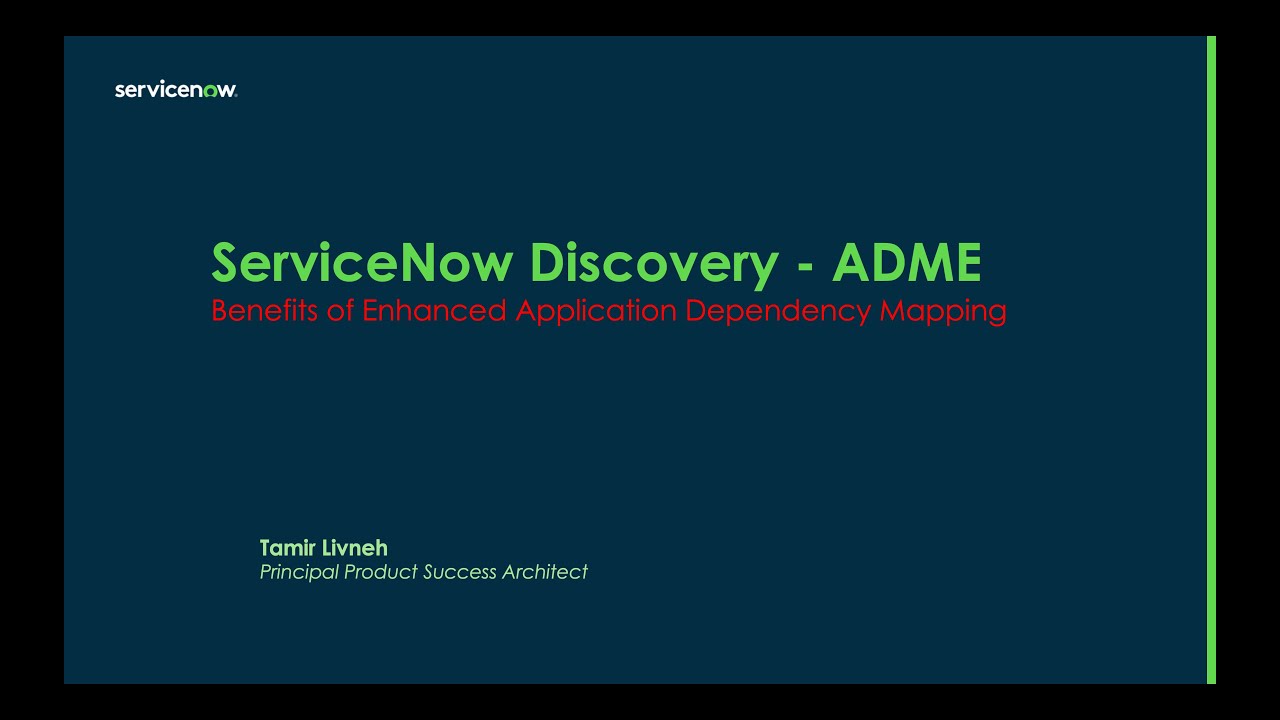 Discovery ADME - Application Dependency Mapping Enhanced - YouTube