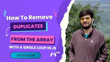 How to remove duplicates from the array with a single loop in JS