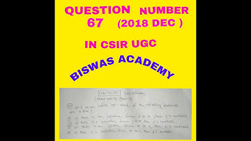 QUESTION NUMBER 67 IN MATHEMATICS FROM CSIR UGC NET