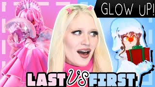 Reacting to your ROYALE HIGH GLOW UPS! FIRST VS. LAST CHRISTMAS OUTFIT CHALLENGE! #RHFirstVsLast