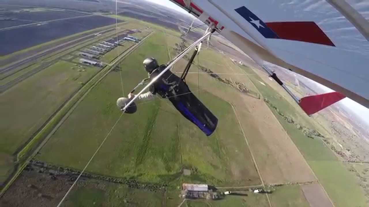 Hang gliding Aerotow and wheel landing YouTube