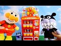 アンパンマンのおもちゃの自動販売機でジュースやお菓子を買おう！ルーレットで当たりは出るかな？