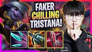 FAKER CHILLING WITH TRISTANA!  T1 Faker Plays Tristana MID vs Yasuo! | Season 2024