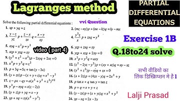 Lagranges equations based on question| Lagranges method Exercise 1B Lalji Prasad part 4
