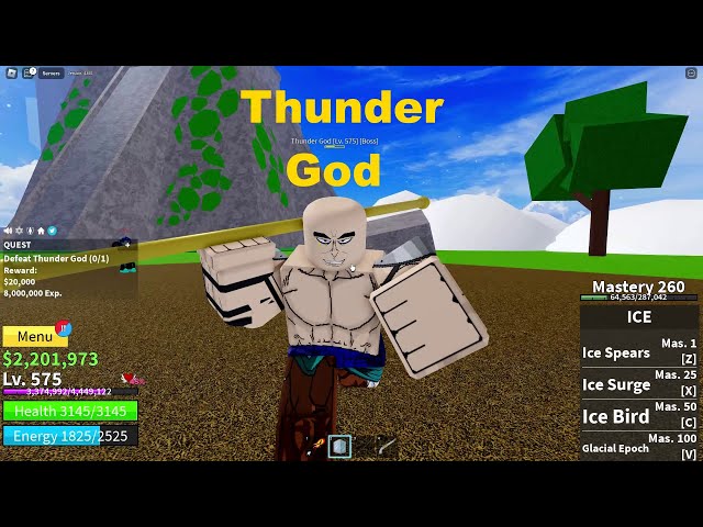 How To Defeat Thunder God, Roblox Blox Fruits