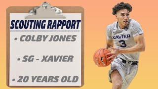 Colby Jones Scouting Report | SG - 6'6" 207 (Xavier, 20 years old) Information