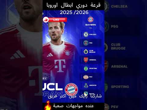 قرعة دوري ابطال اوروبا 2025 2026 شاركنا رايك مين اكتر فريق عنده مواجهات صعبة