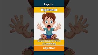 Frightened Meaning Flash Card Learn English Vocabulary