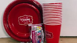 This the Season to Say Yes - Custom Christmas Party Plates Napkins Cups Your Way - by MyeFavors