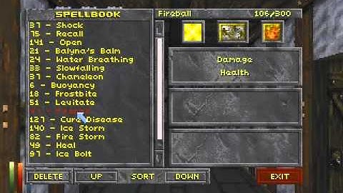 Daggerfall: casting Ice Bolt and Fireball spells