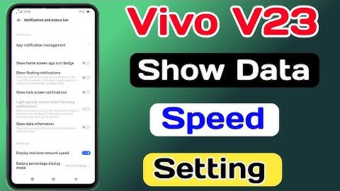 Vivo V23 Show Data Speed Setting || How To Show Real-time Network Speed On Vivo V23