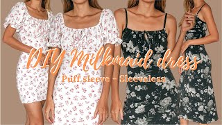 DIY MILKMAID DRESS (Sleeveless midi version & Puff sleeve version)  Step by step sewing tutorial