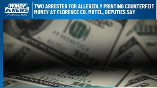 Two arrested for allegedly printing counterfeit money at Florence Co. motel, deputies say