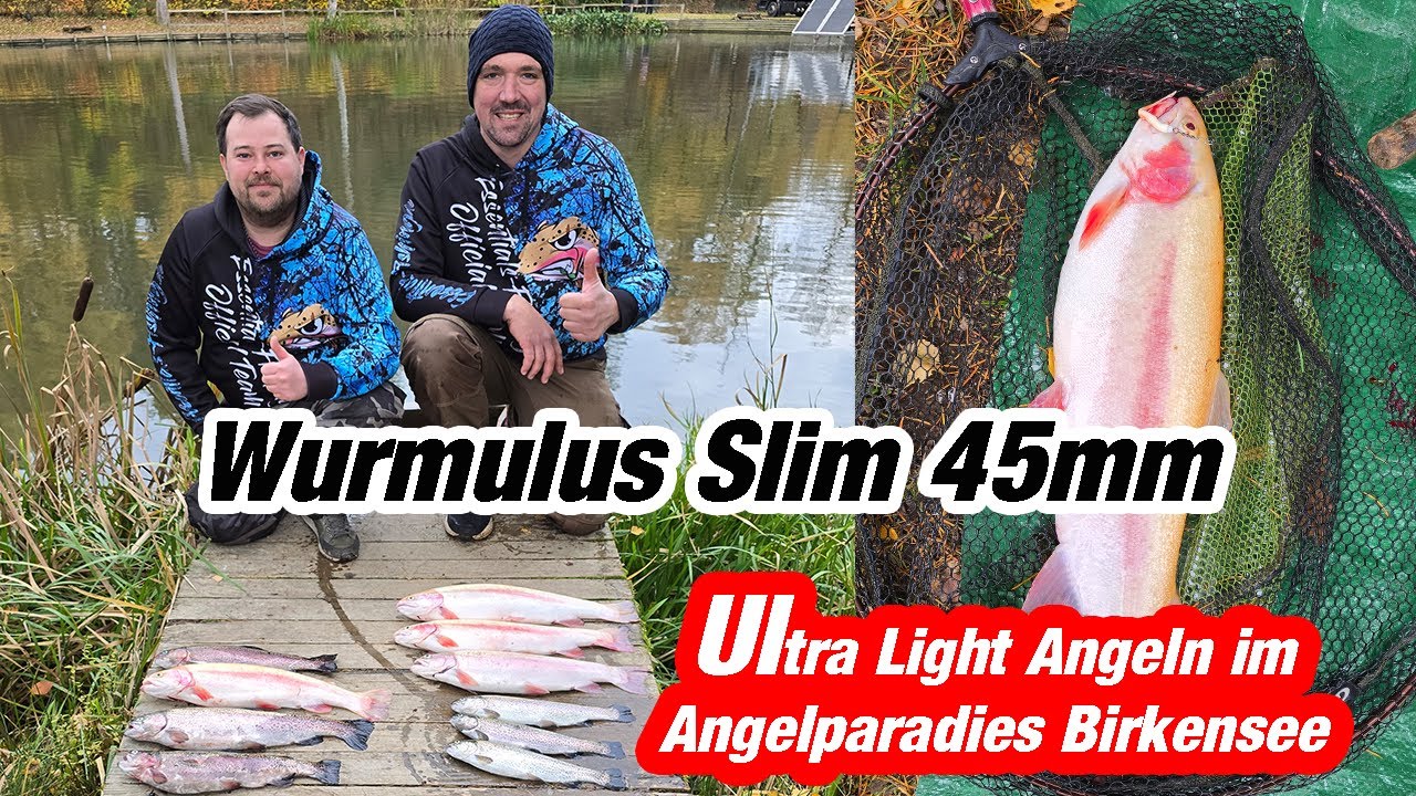 Lachsforellen Angeln am Angelparadies Birkensee mit dem NEUEM Wurmulus Slim 🐟🐟🎣