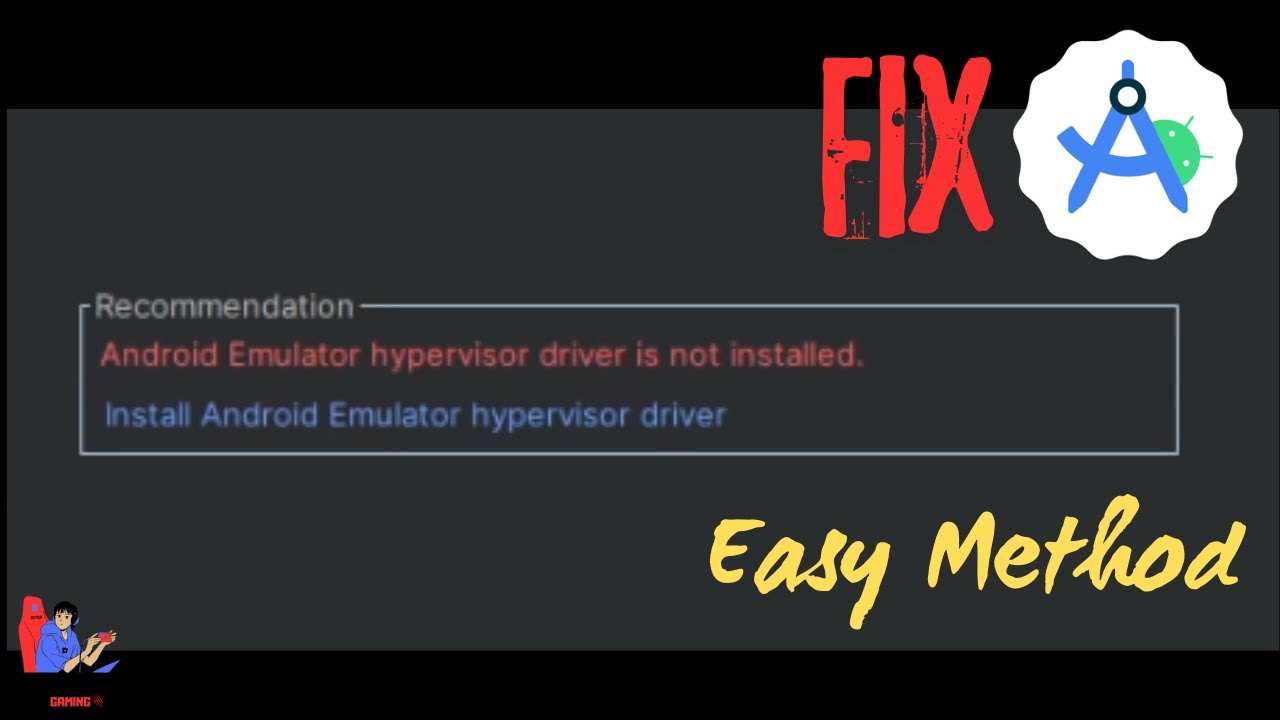 How to Fix Android Studio Emulator hypervisor Driver Is not Installed ...