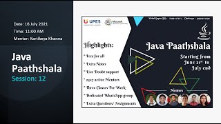 Exception Handling | Session  12 | Java Paathshala