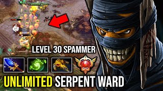 WTF LEVEL 30 SHAMAN MID SPAMMER Created Unlimited Serpent Ward 100% Perma Stun Lock Dota 2