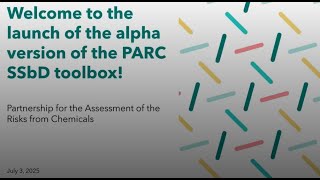 PARC SSbD toolbox: alpha release workshop