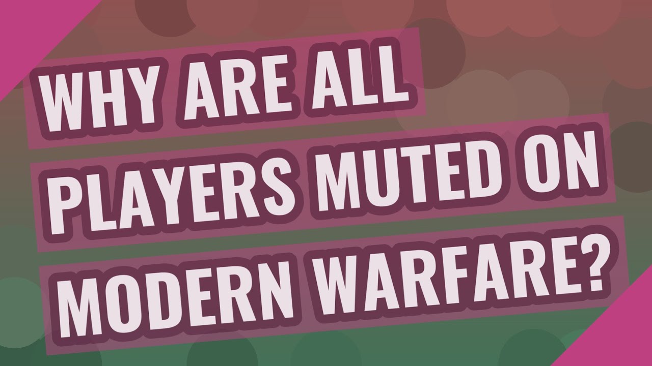 Why are all players muted on modern warfare?