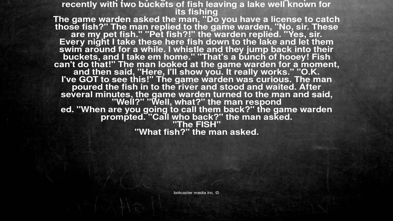 Ok, here is the joke. A man was stopped by a gamewarden in No... YouTube