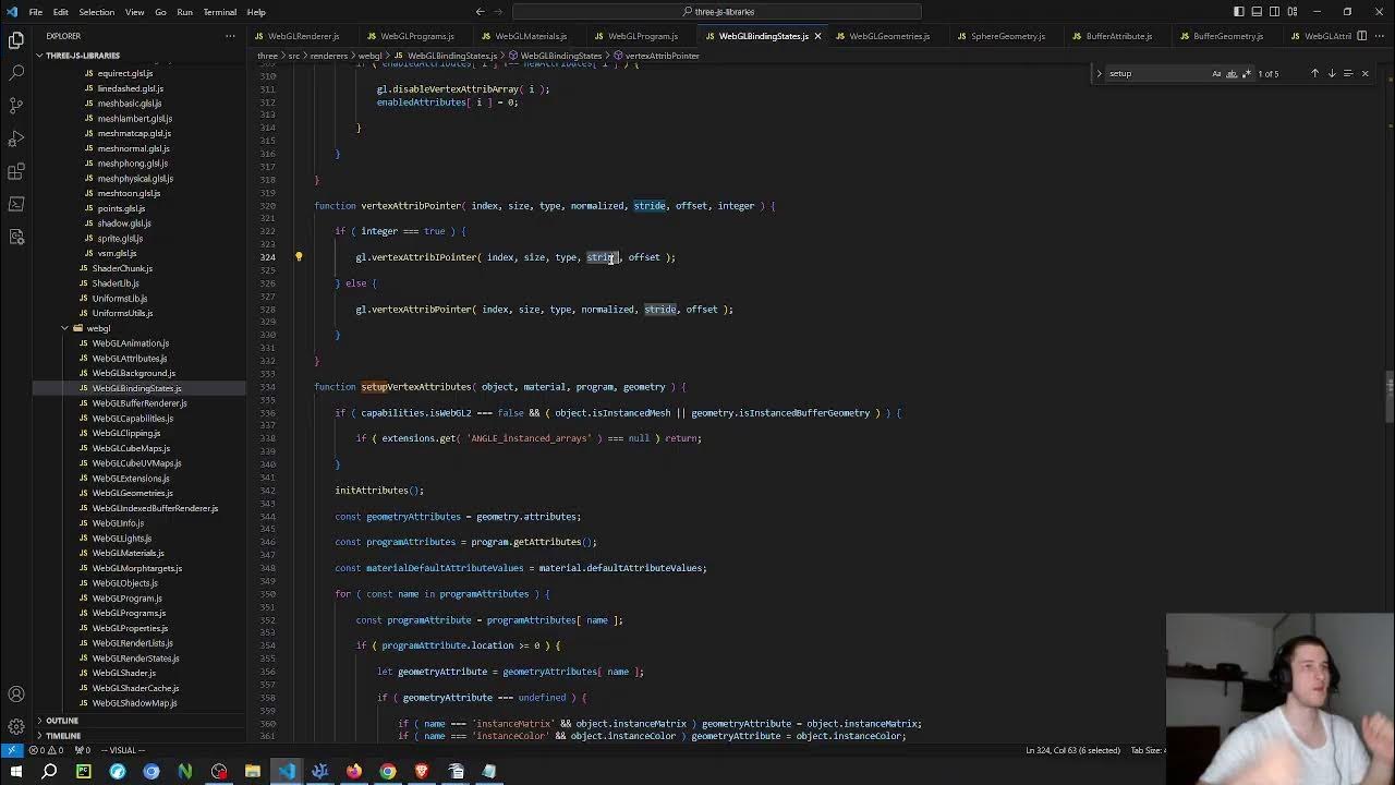 Three JS source code explained | Material and Geometry to Shader ...