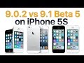iPhone 5S iOS 9.1 Beta 5 vs iOS 9.0