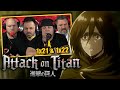 First time watching attack on titan reaction episodes 1x21  1x22 sub