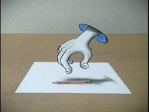 トリックアート 空中から手が出てくる描き方 How To Do Trick Art With Hands Coming Out In The Air Youtube