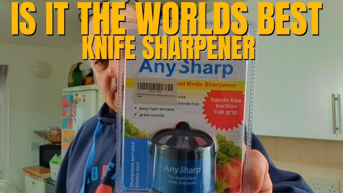 AnySharp Pro Safer Hands-Free Knife Sharpener, Pro, Red