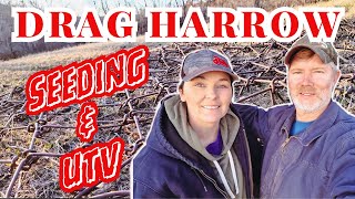 DRAG HARROW, SEEDING HAY FIELD, PERMACULTURE PASTURE MANAGEMENT, [DRAG HARROW] PERMACULTURE.