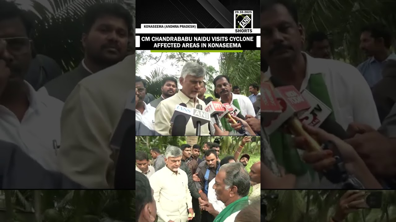 Andhra CM Naidu visited areas affected by severe cyclonic storm Montha, assured relief measures