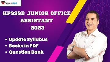 HPSSSB JUNIOR OFFICE ASSISTANT Question Paper With Answer 2023 | Latest Exam Pattern | Important MCQ