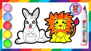 Drawing, painting, coloring nice animals for kids. How to draw Kawaii cute drawings. Easy to draw