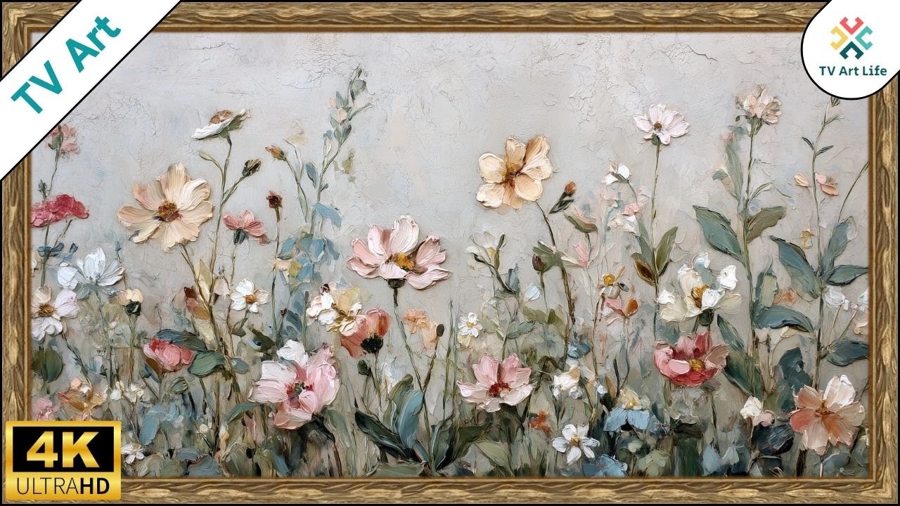 Vintage Spring Flowers Oil Painting Frame TV Art | Soft Floral Home Decor Screensaver | 10 Hours 4K
