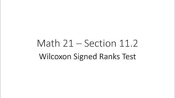 Wilcoxon Signed Ranks Test