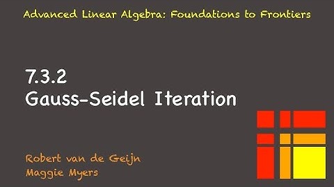 7.3.2 Gauss Seidel iteration