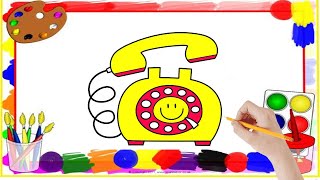 How to Draw A telephone | Drawing Lesson for Kids | Step By Step | Easy drawing a telephone How to Draw A telephone | Drawing Lesson for Kids | Step By Step | Easy drawing a telephone