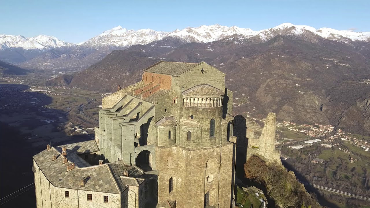 Sacra di San Michele drone HD 🇮🇹