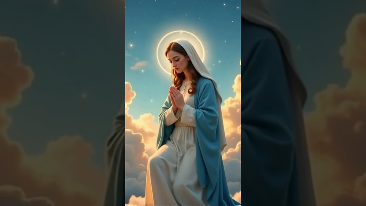 Serene Animation of the Virgin Mary in Prayer✨