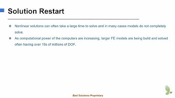 Overview Solution Restart