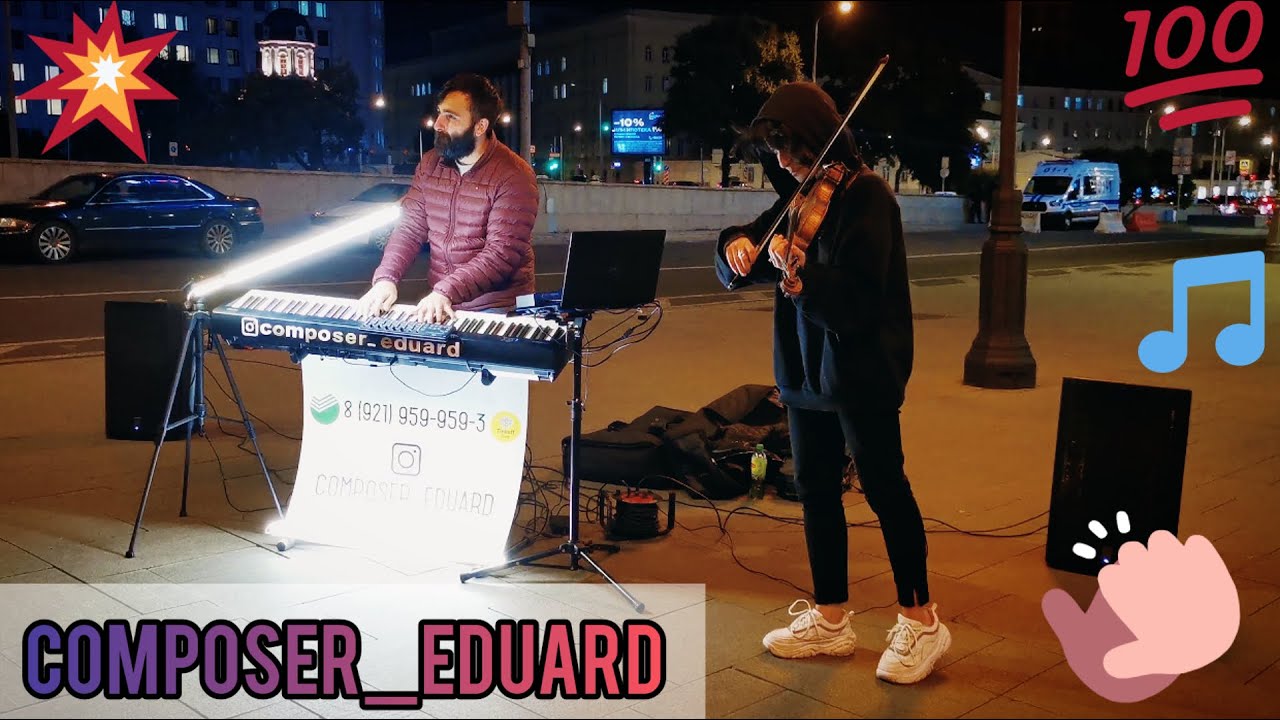 Ludovico Einaudi. Experience. Composer Eduard. Piano & Violin. Moscow, Arbat. Street Music. 2022