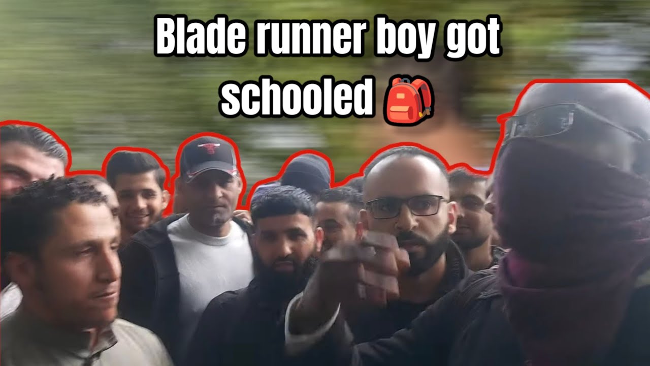 br shamsi Schools blade runner boy andmasked man speakers corner part