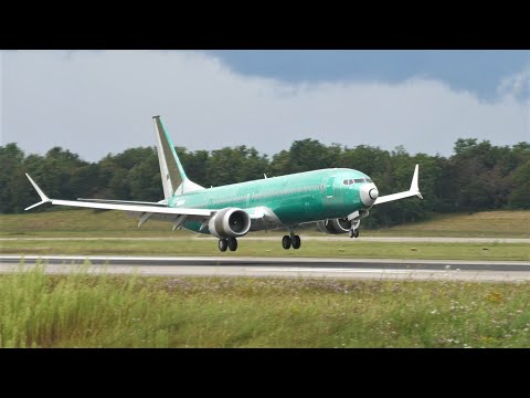 New unpainted Boeing 737-9 MAX [VP-BST] landing at Basel EuroAirport