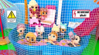 WE SWAM IN THE POOL AND GOT CAUGHT IN A CAGE FOR 24 HOURS LOL Dolls surprise cartoons WITH DARINELKA